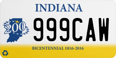 IN license plate 999CAW