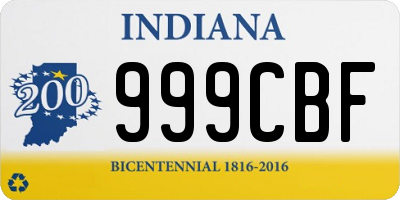 IN license plate 999CBF