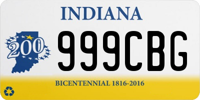 IN license plate 999CBG