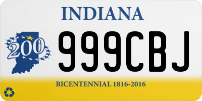 IN license plate 999CBJ