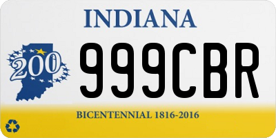 IN license plate 999CBR