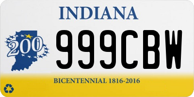 IN license plate 999CBW