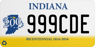 IN license plate 999CDE