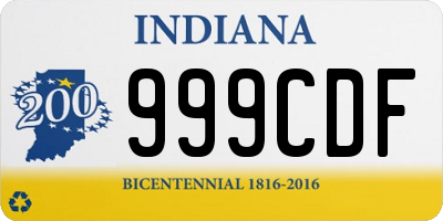 IN license plate 999CDF