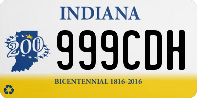 IN license plate 999CDH