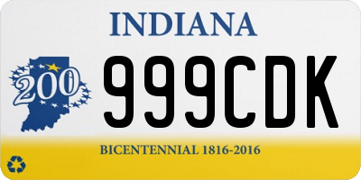 IN license plate 999CDK