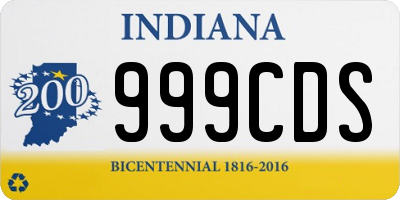 IN license plate 999CDS