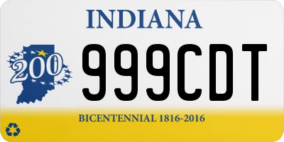 IN license plate 999CDT
