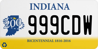 IN license plate 999CDW