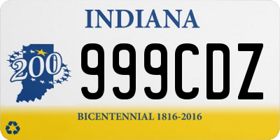 IN license plate 999CDZ