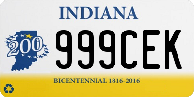 IN license plate 999CEK