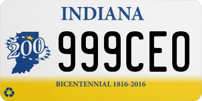 IN license plate 999CEO