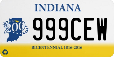 IN license plate 999CEW