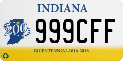 IN license plate 999CFF