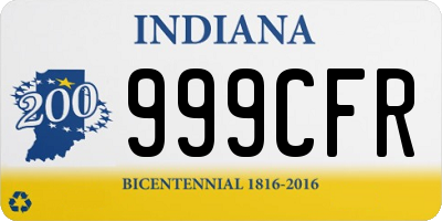 IN license plate 999CFR