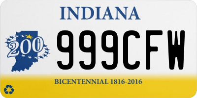 IN license plate 999CFW