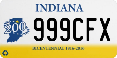 IN license plate 999CFX