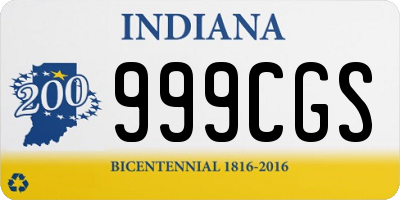 IN license plate 999CGS