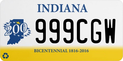 IN license plate 999CGW