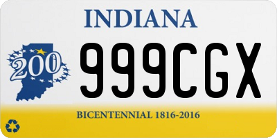 IN license plate 999CGX