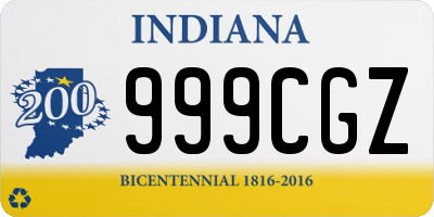 IN license plate 999CGZ