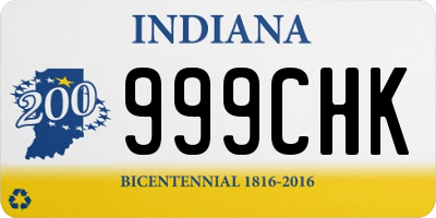 IN license plate 999CHK