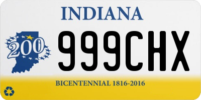 IN license plate 999CHX