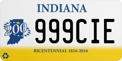 IN license plate 999CIE