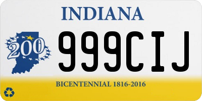 IN license plate 999CIJ