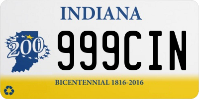 IN license plate 999CIN