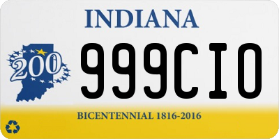 IN license plate 999CIO