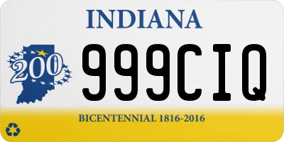 IN license plate 999CIQ