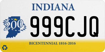 IN license plate 999CJQ