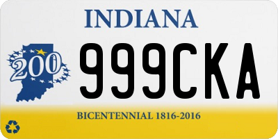 IN license plate 999CKA