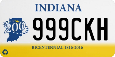 IN license plate 999CKH