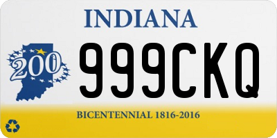 IN license plate 999CKQ