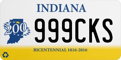 IN license plate 999CKS