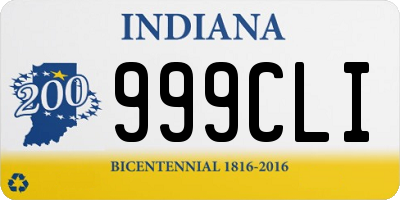 IN license plate 999CLI