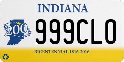 IN license plate 999CLO