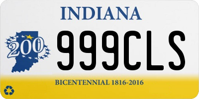 IN license plate 999CLS