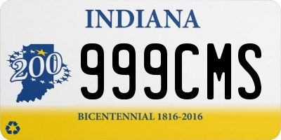 IN license plate 999CMS