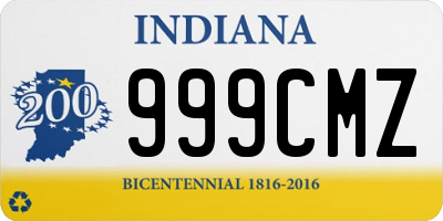 IN license plate 999CMZ