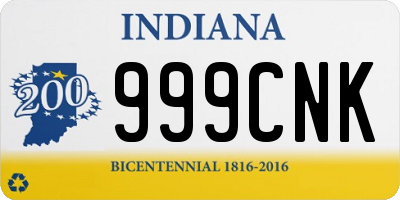 IN license plate 999CNK