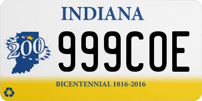 IN license plate 999COE
