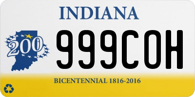 IN license plate 999COH