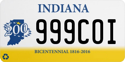 IN license plate 999COI