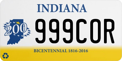 IN license plate 999COR