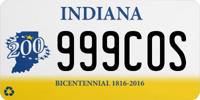 IN license plate 999COS