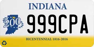IN license plate 999CPA