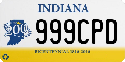 IN license plate 999CPD